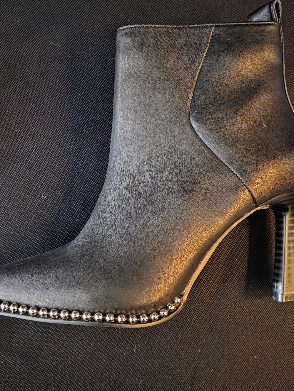BCBGeneration Black Studded Pointed Toe Ankle Boots - Picture 5 of 8